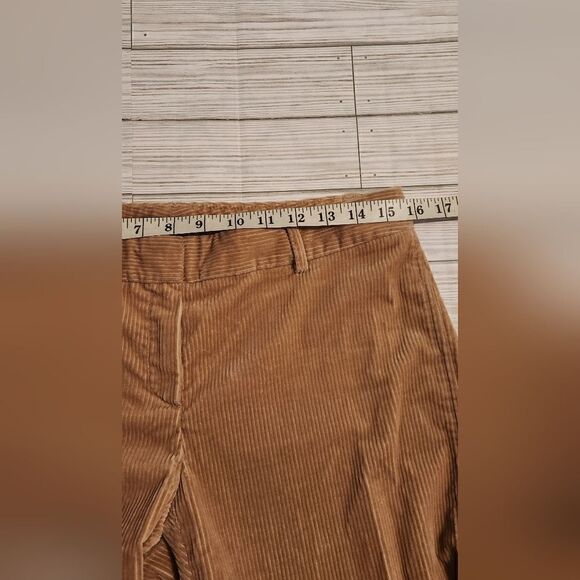Theory Corduroy Wide Legs Cropped Tan Pants Size 6 - Picture 2 of 11
